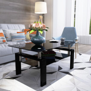 Modern Black Glass Coffee Table