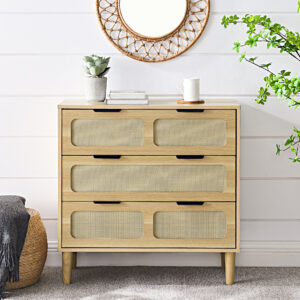 Rattan Dresser Cabinet with Wide Drawers