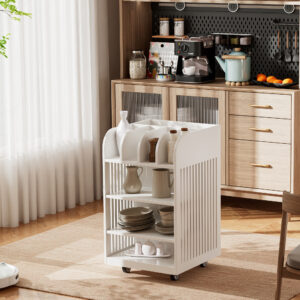4 Tier Kitchen Island Cart with Spice Rack