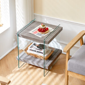 Sleek and Sturdy Tempered Glass Leg Side Table