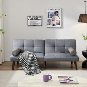 Convertible Sofa Bed Futon with Solid Wood Legs