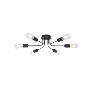 Sputnik Chandelier 6 Light Semi Flush