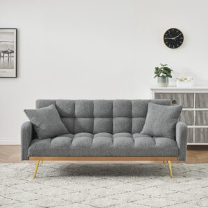 69-inch Grey Sofa Bed with Adjustable Sofa