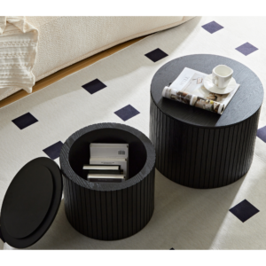 Nested Table Set 2 Pieces MDF Coffee Table